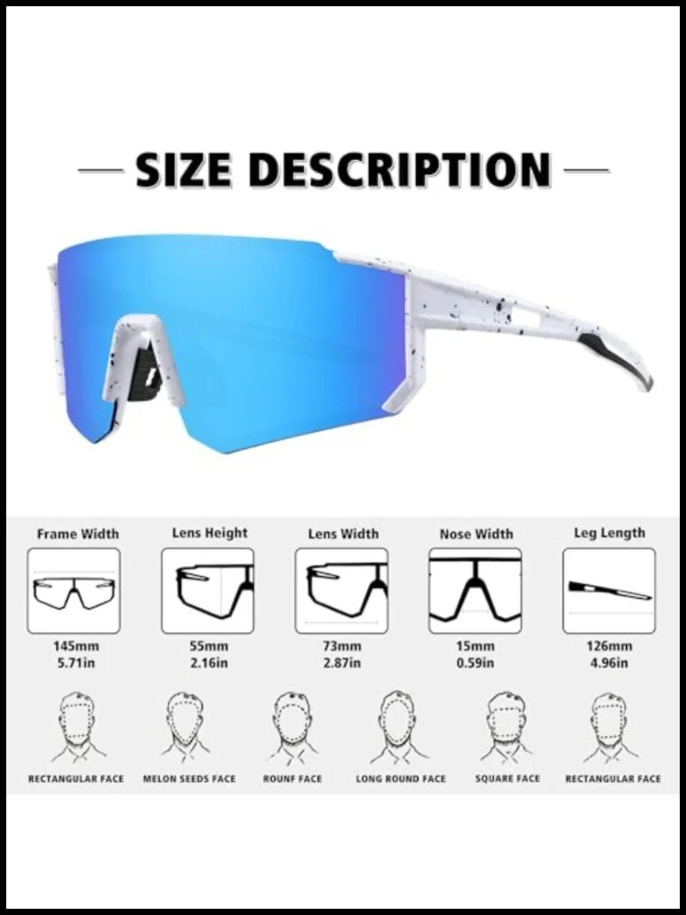 Polarized Sports Sunglasses UV400 Protection for Cycling Fishing Driving Men